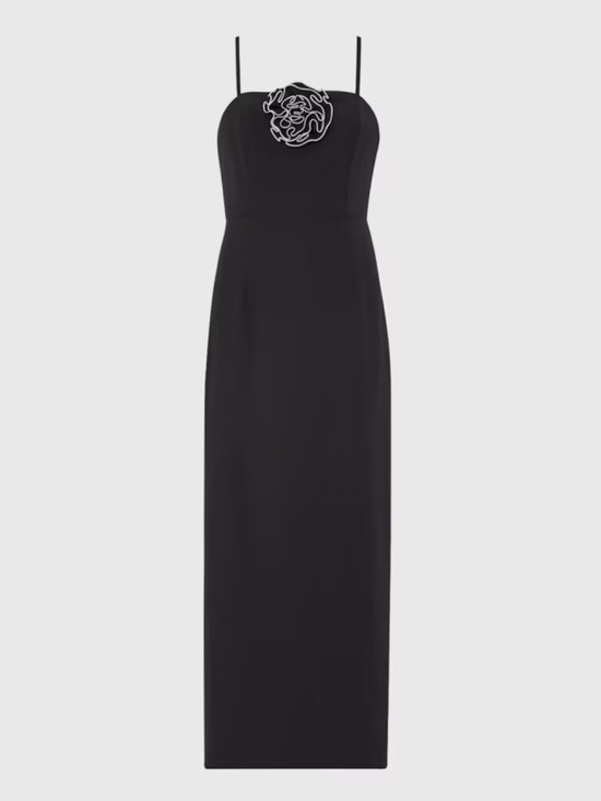 Milly Dresses & Skirts - MILLY Allison Rosette Embellished Midi Dress in Black